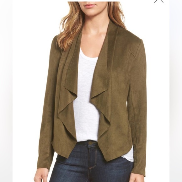 Kut from the Kloth Jackets & Blazers - KUT from the Kloth Faux Suede Drape Front Jacket M olive green